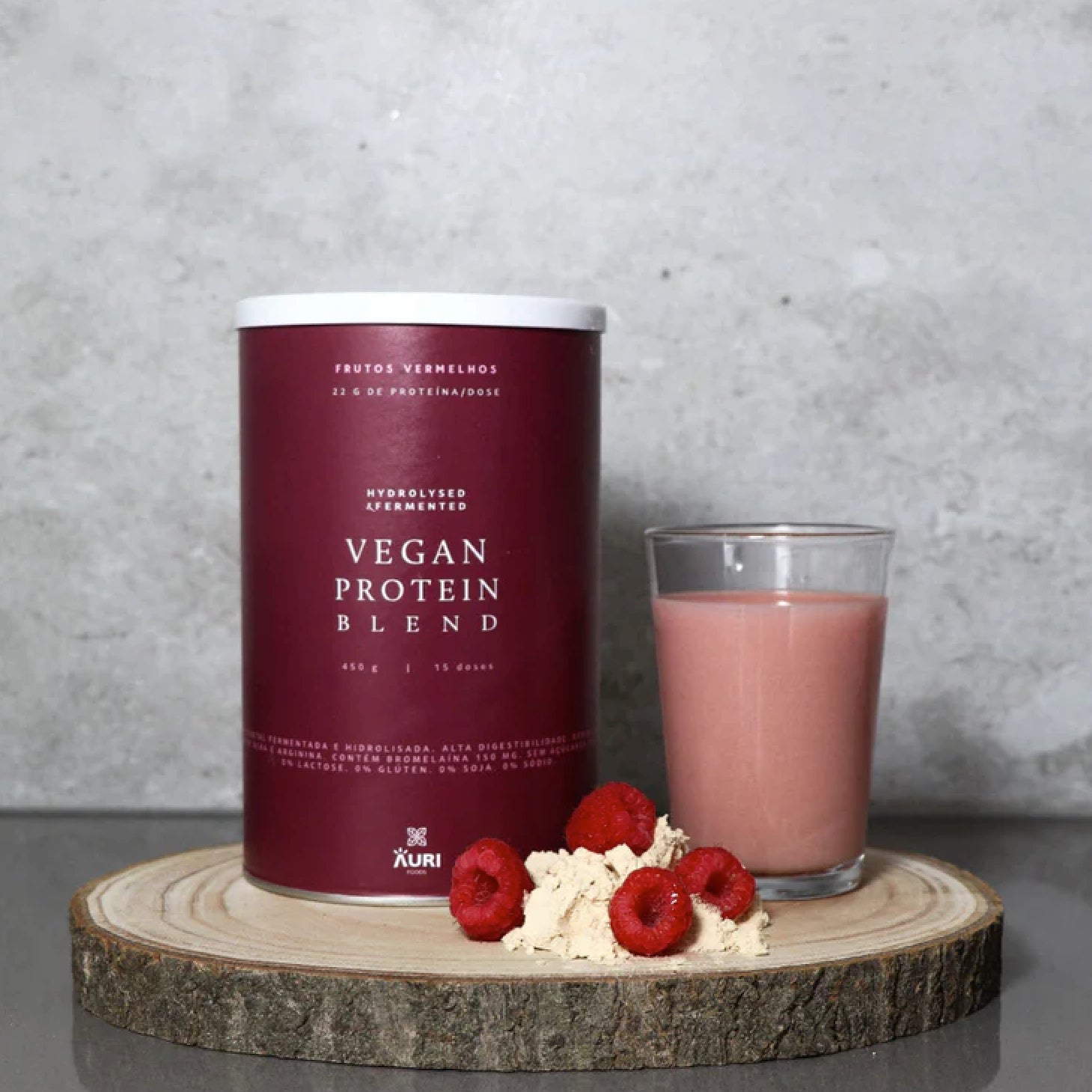 AuriFoods Proteína Vegetal Hidrolisa e Fermentada Frutos Vermelhos Pó 450g