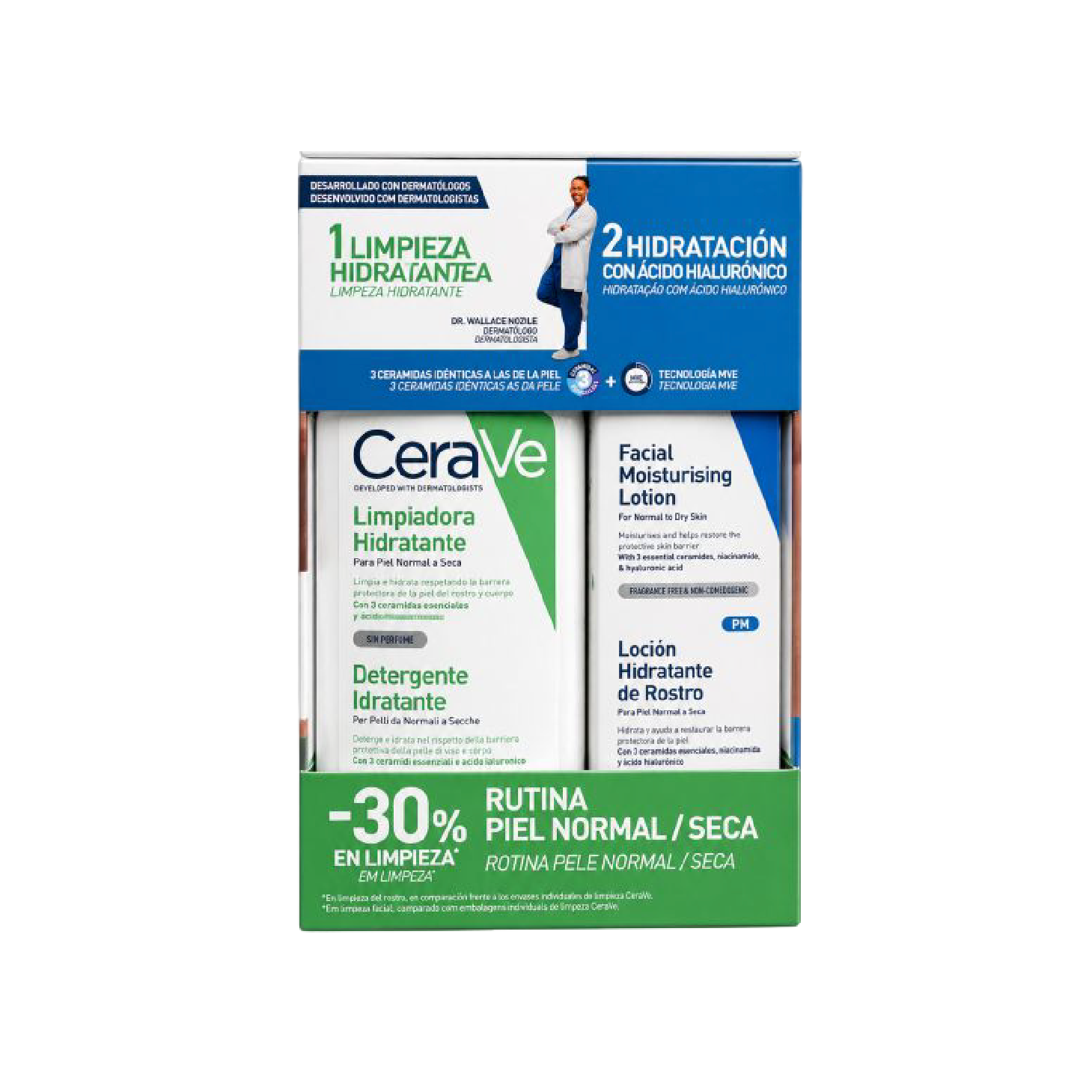 CeraVe Limpeza Hidratante 236ml + Loção Facial Hidratante 52ml