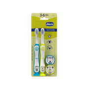 Chicco Escova de Dentes Tigre+Panda 3-6 Anos x2 Unidades