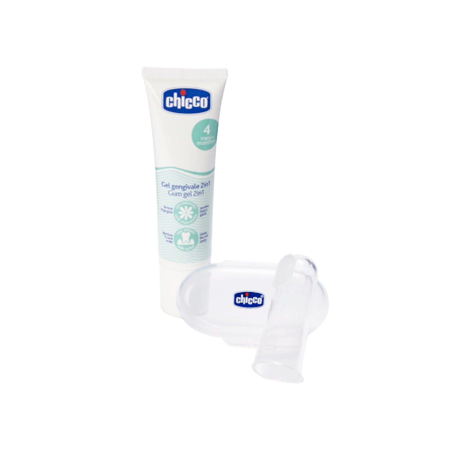Chicco Kit Primeiros Meses Gel Gengival + Massajador de Gengivas +4 Meses
