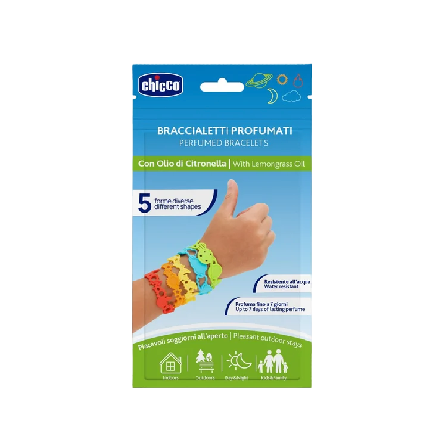 Chicco Pulseira de Silicone Perfumada com Citronela x5 Unidades