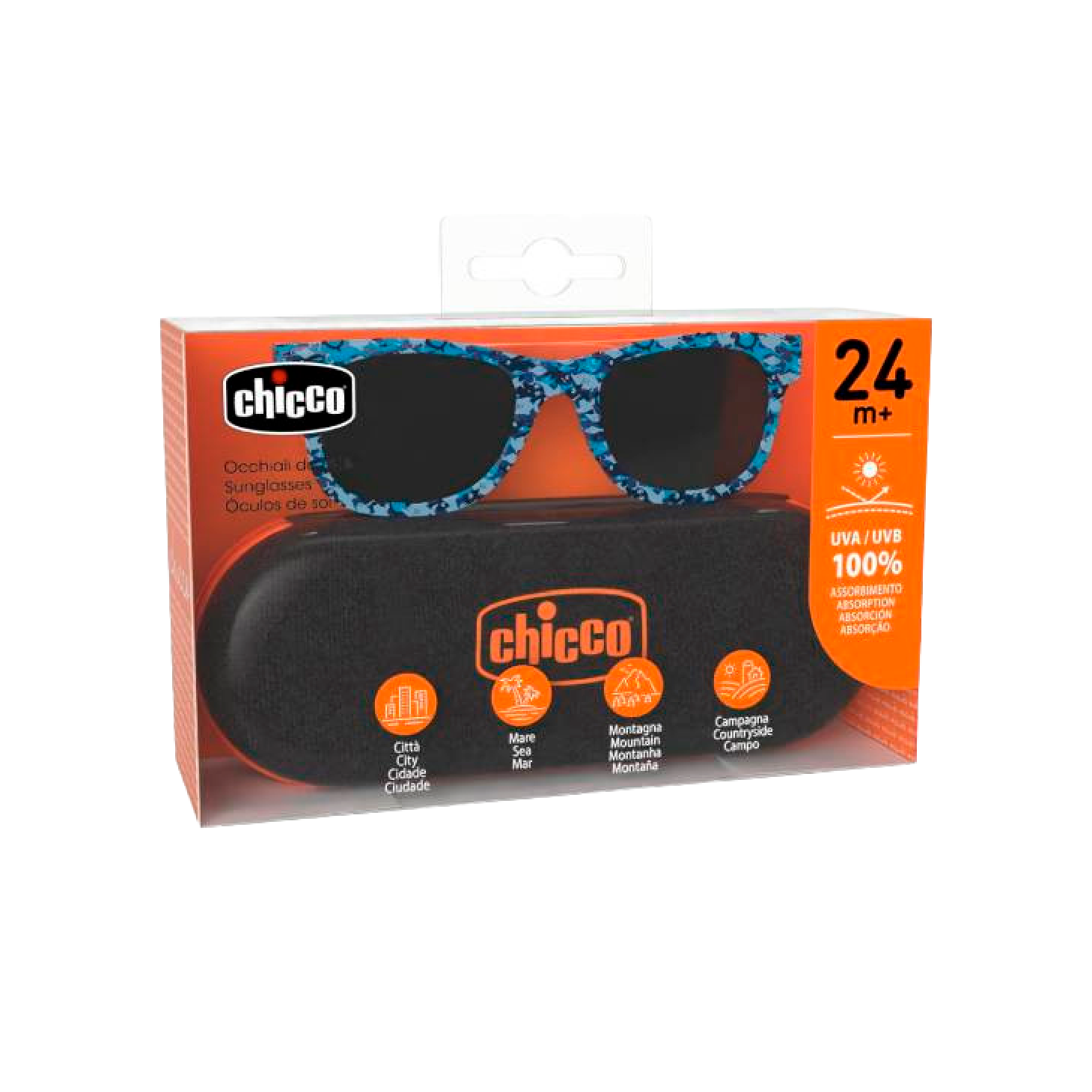 Chicco Óculos de Sol Azul/Laranja com Peixes +24 Meses