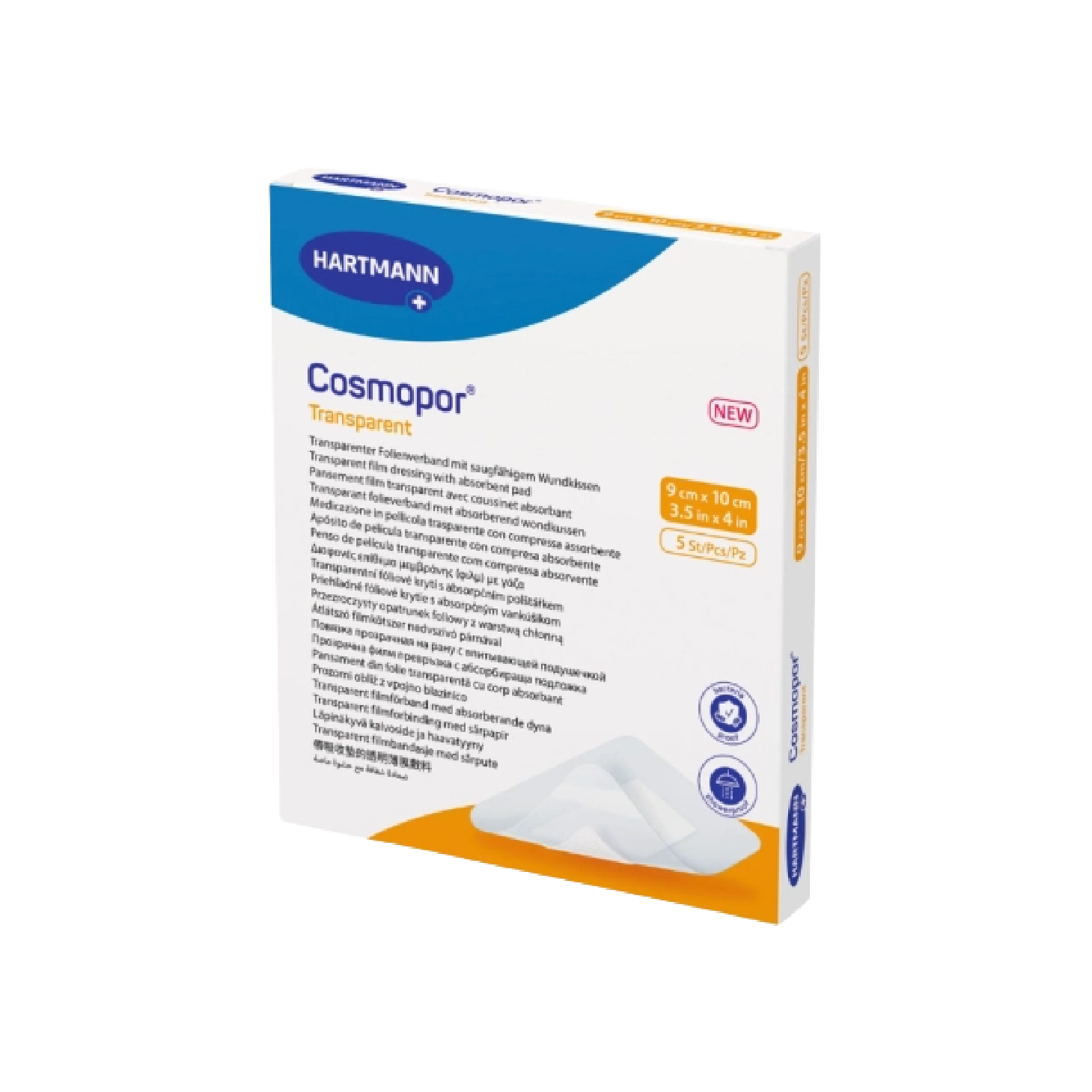 Apósito transparente Cosmopor 9cm x 10cm x 5 unidades