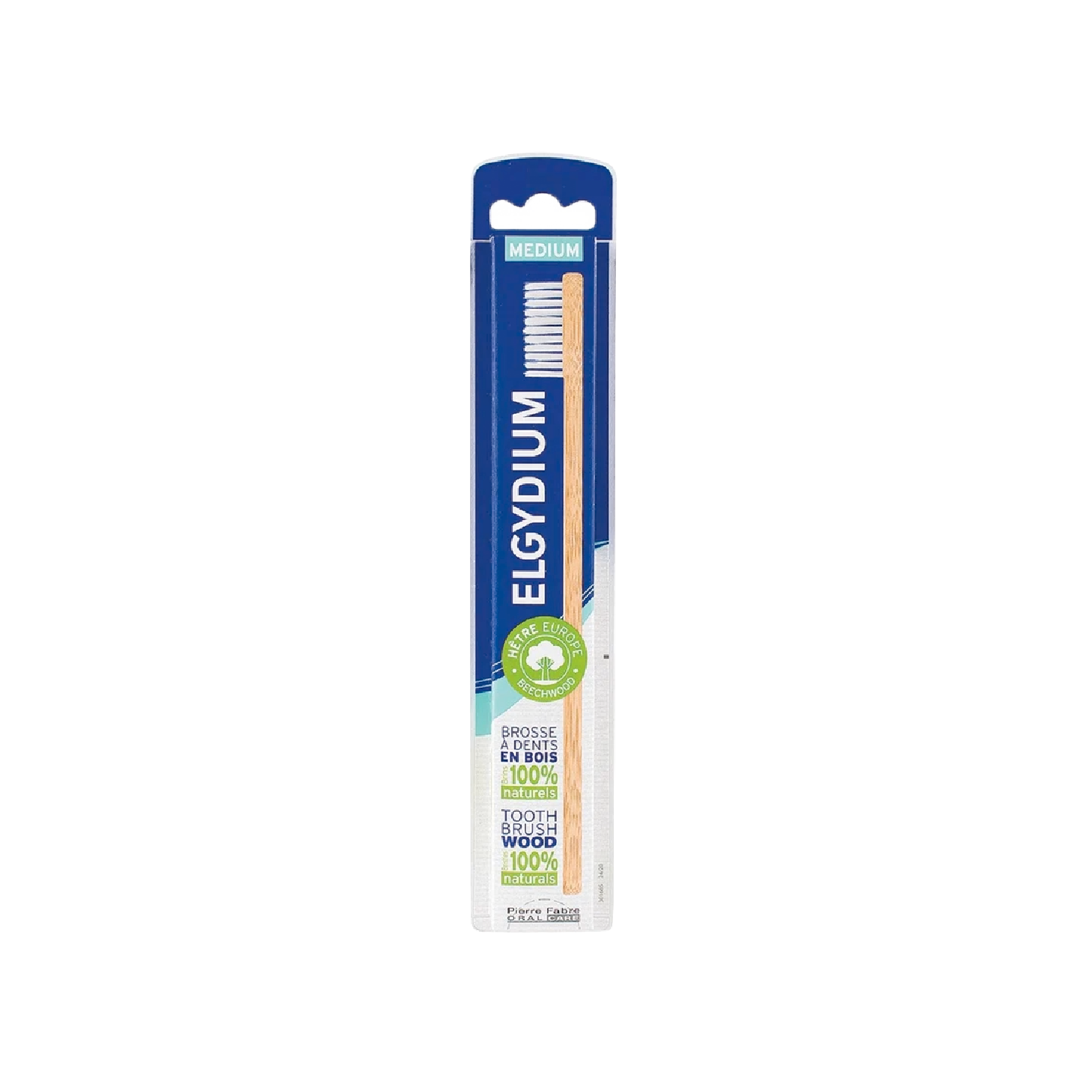 Cepillo de dientes de madera mediano Elgydium Eco