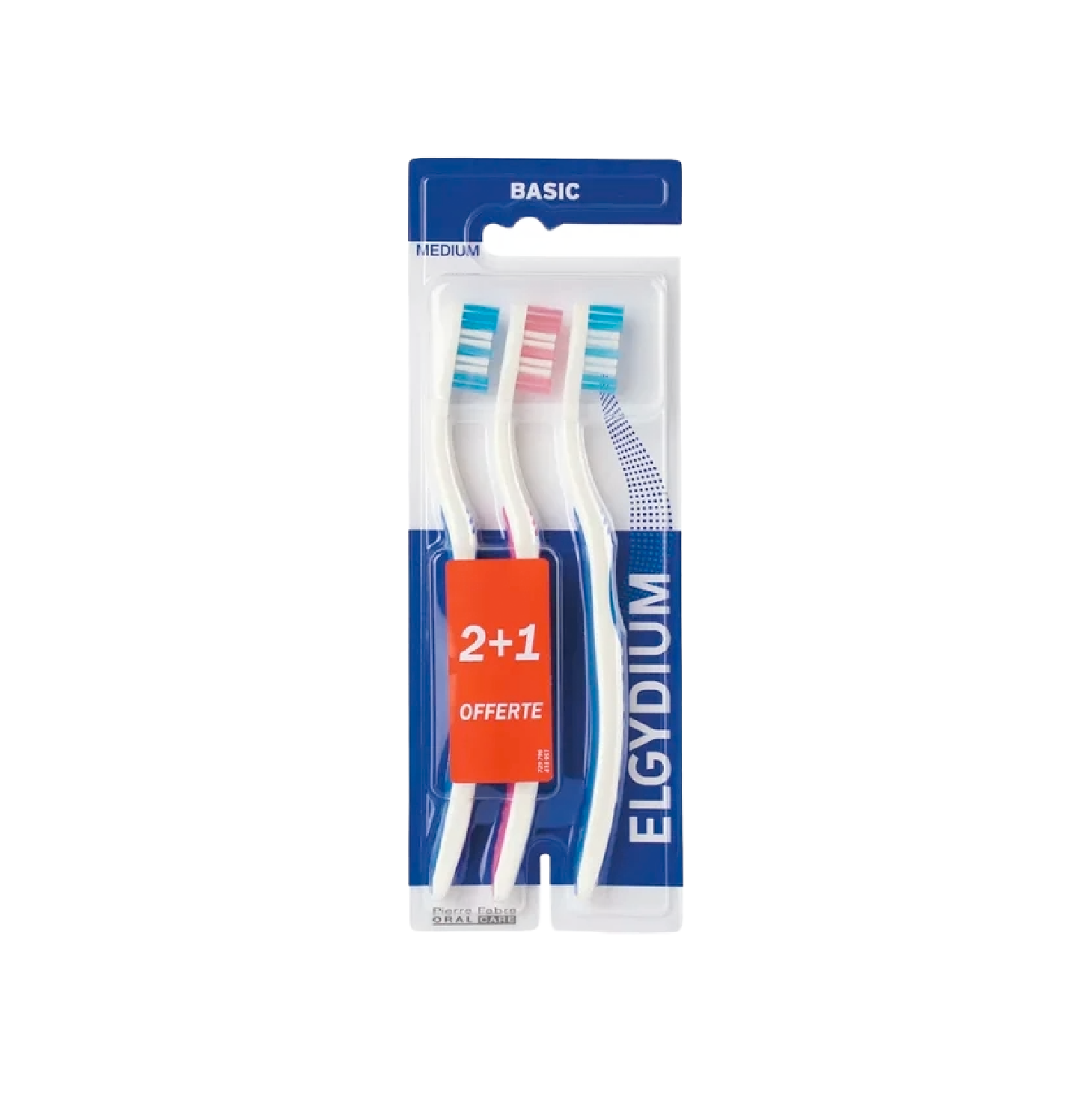 Elgydium Kit Escova Dentes Basic Medium 2+1 Unidades