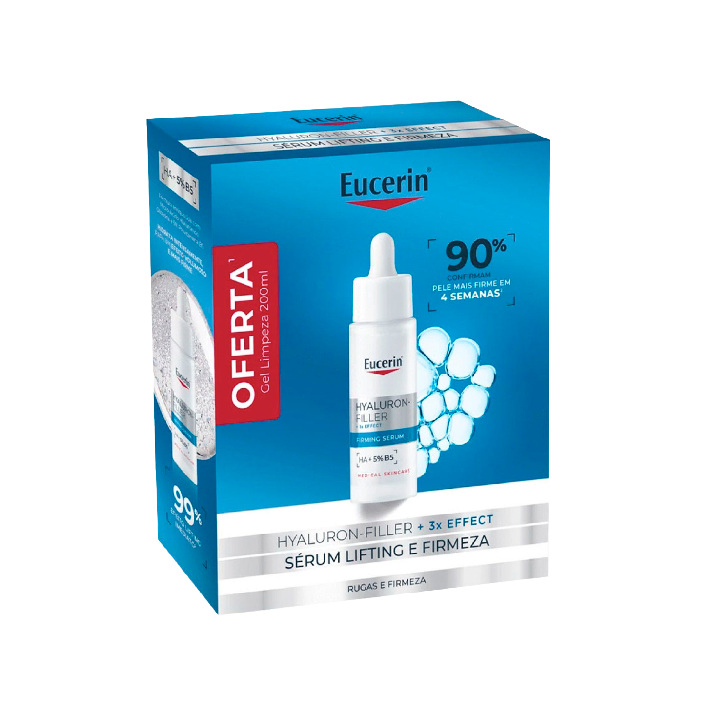 Eucerin Coffret Hyaluron-Filler 3x Effect Sérum Firmeza 30ml + Gel Limpeza 200ml