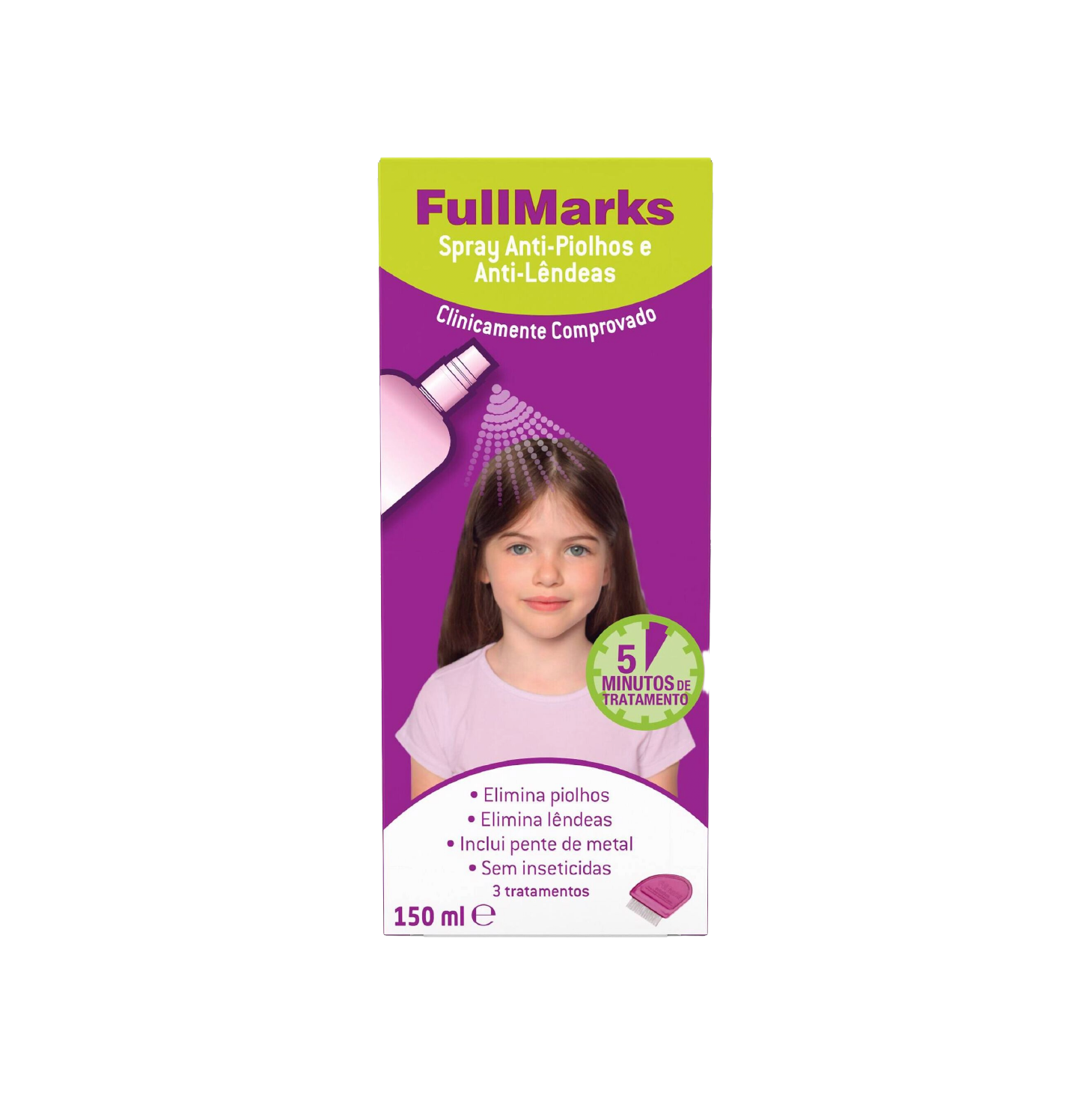 Fullmarks Spray Anti-Piolhos e Lêndeas 150ml