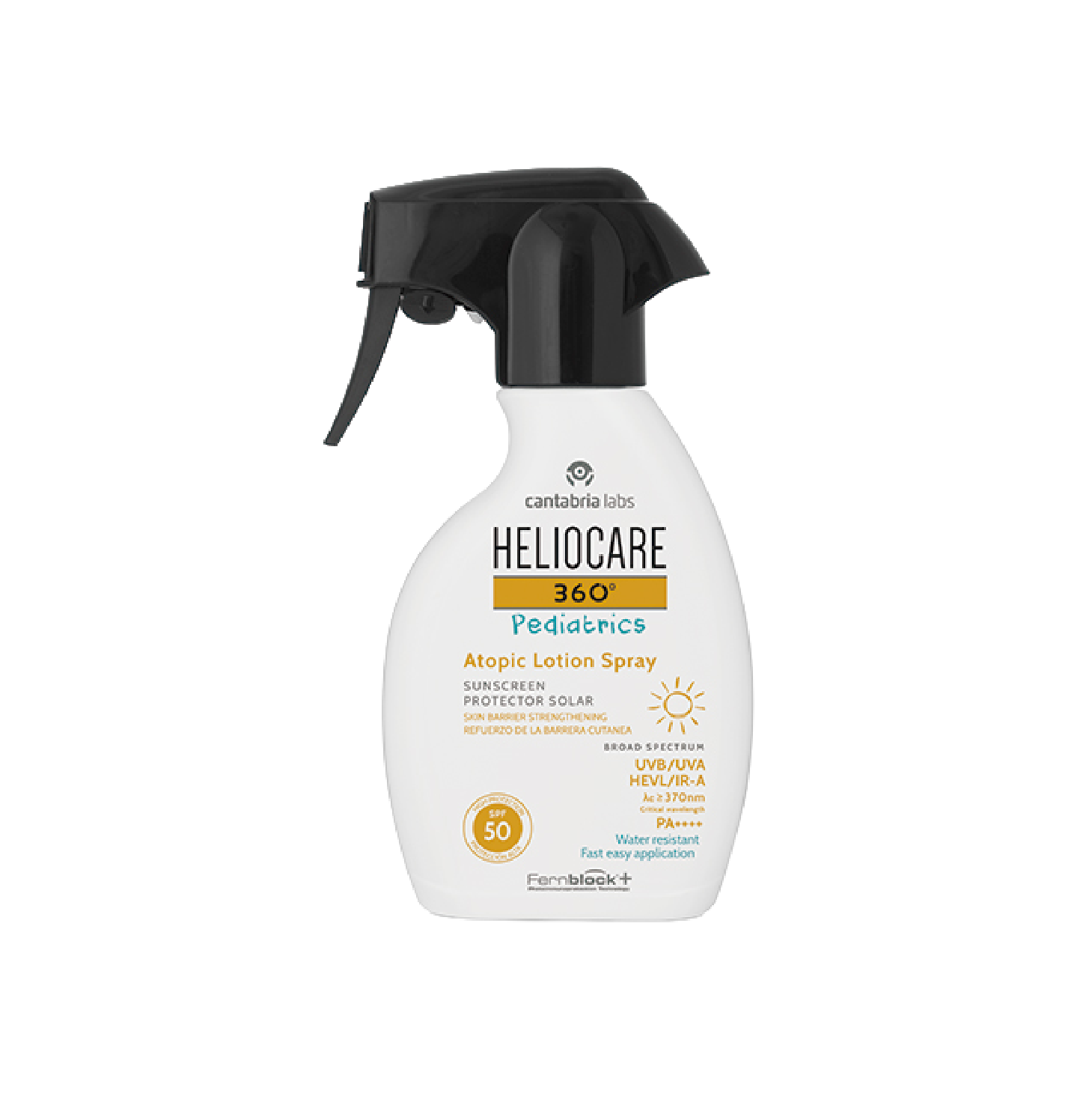 Loción en spray para piel atópica Heliocare 360 Pediatrics FPS 50+ 250 ml