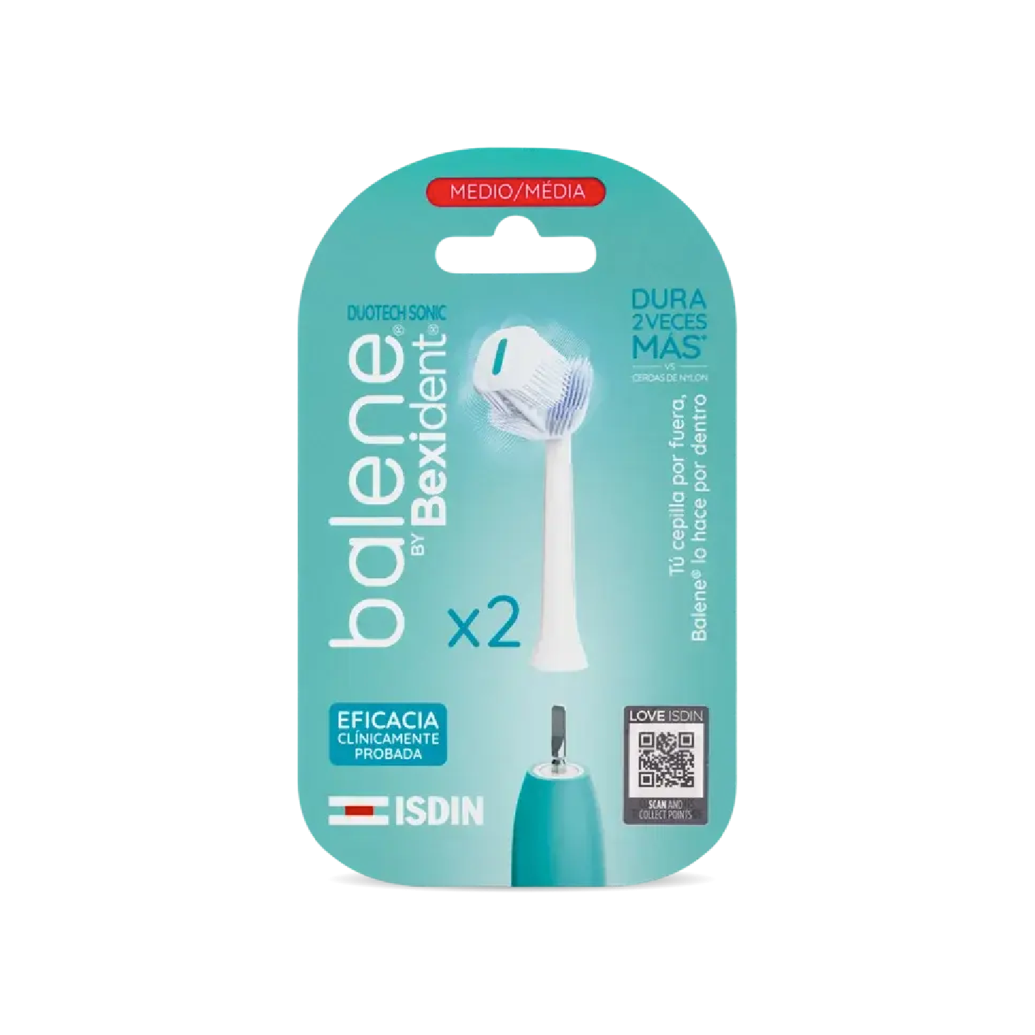 Isdin Balene by Bexident Duot Escova de Dentes Recarga Média x 2 Unidades