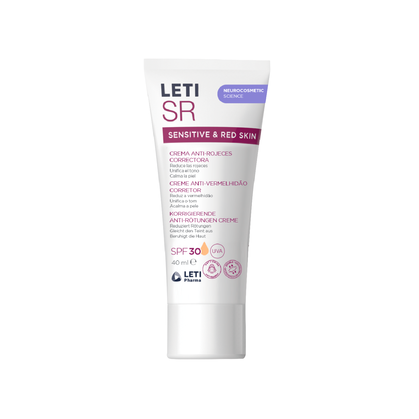 Leti SR Creme Anti-vermelhidão Corretor com Cor SPF30 40ml