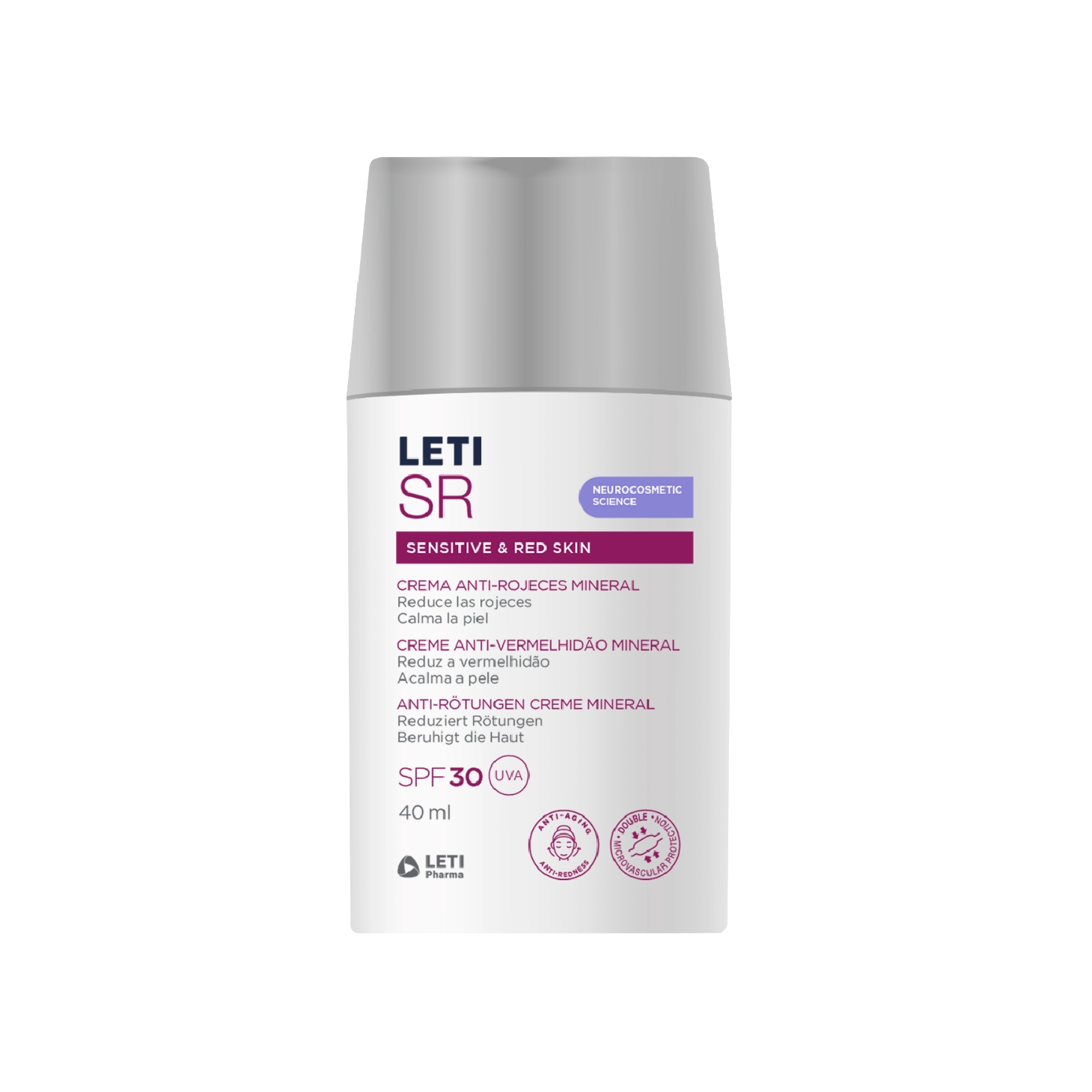 Leti SR Creme Anti-vermelhidão Mineral SPF30 40ml