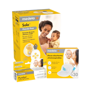 Medela Solo Hands Free Extrator de Leite + Purelan + Protetores de Seio x 30 Unidades