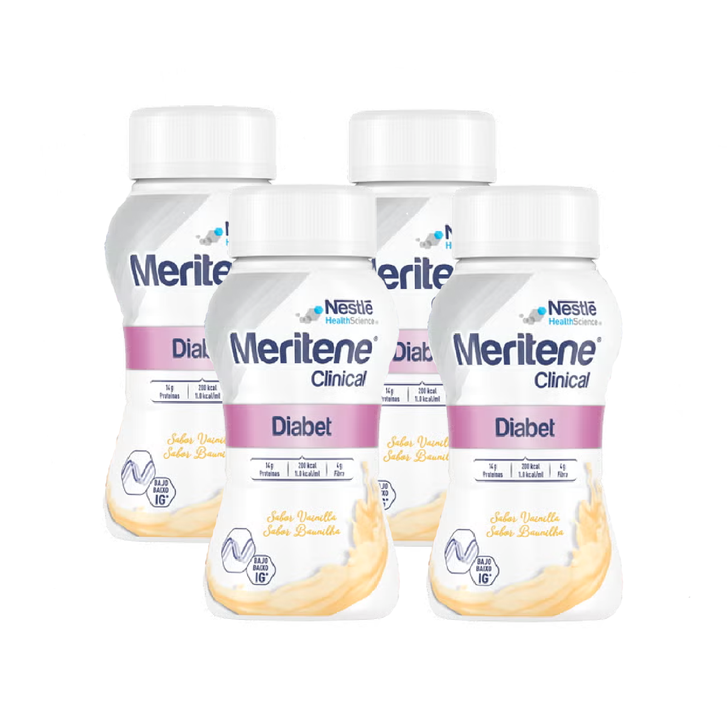 Meritene Clinical Diabet Baunilha 200ml x 4 Unidades