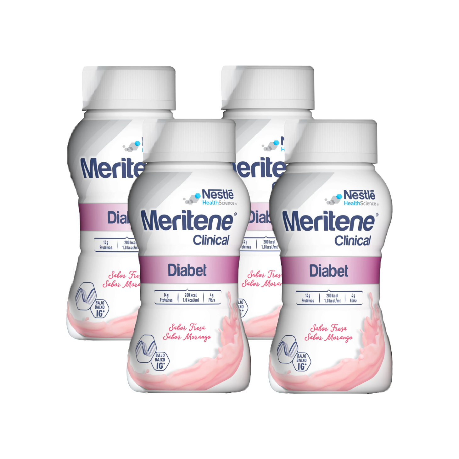 Meritene Clinical Diabet Morango 200ml x 4 Unidades