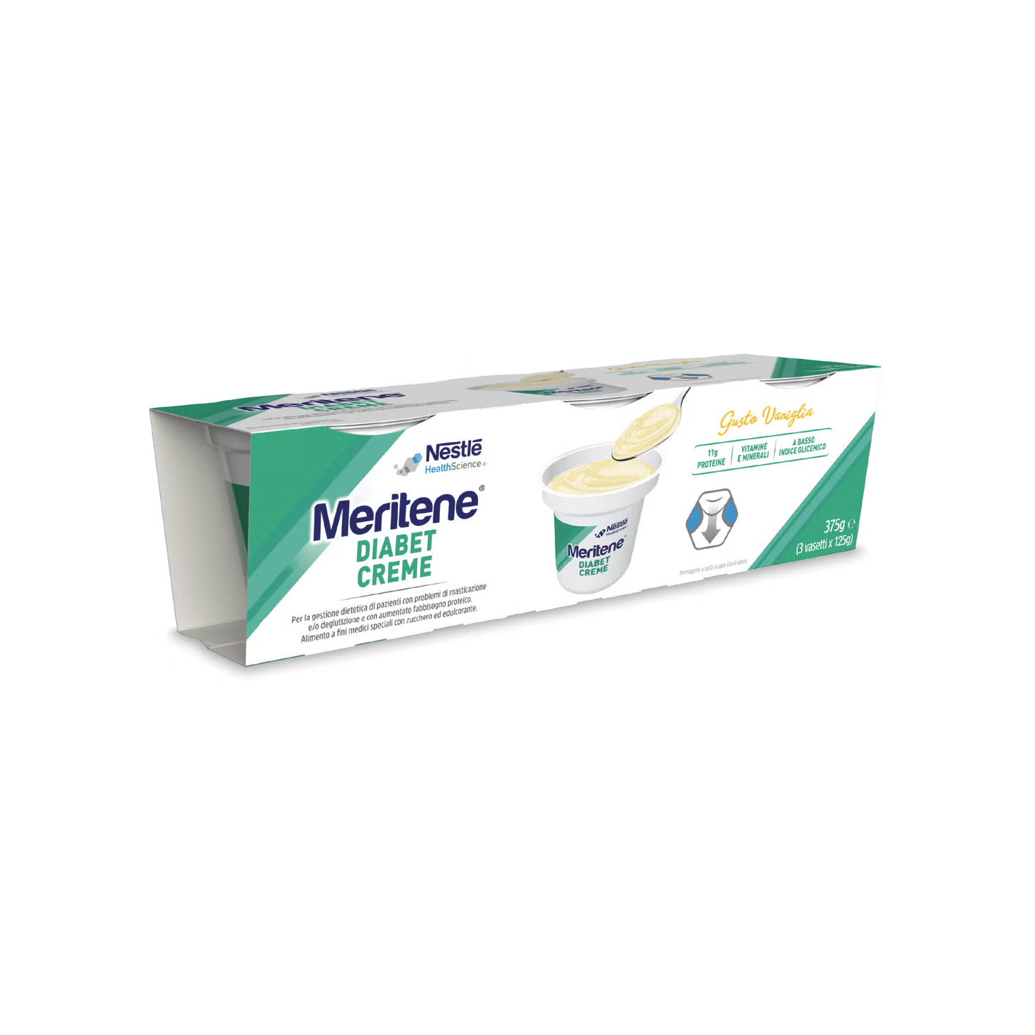 Meritene Diabet Creme Baunilha 125g x 3 Unidades