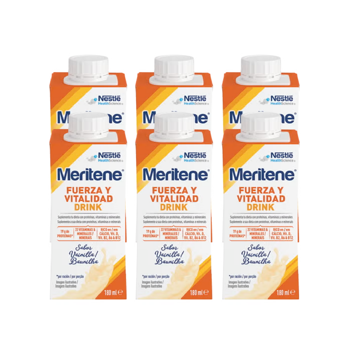 Meritene Força Vitalidade Drink Baunilha 180ml x6