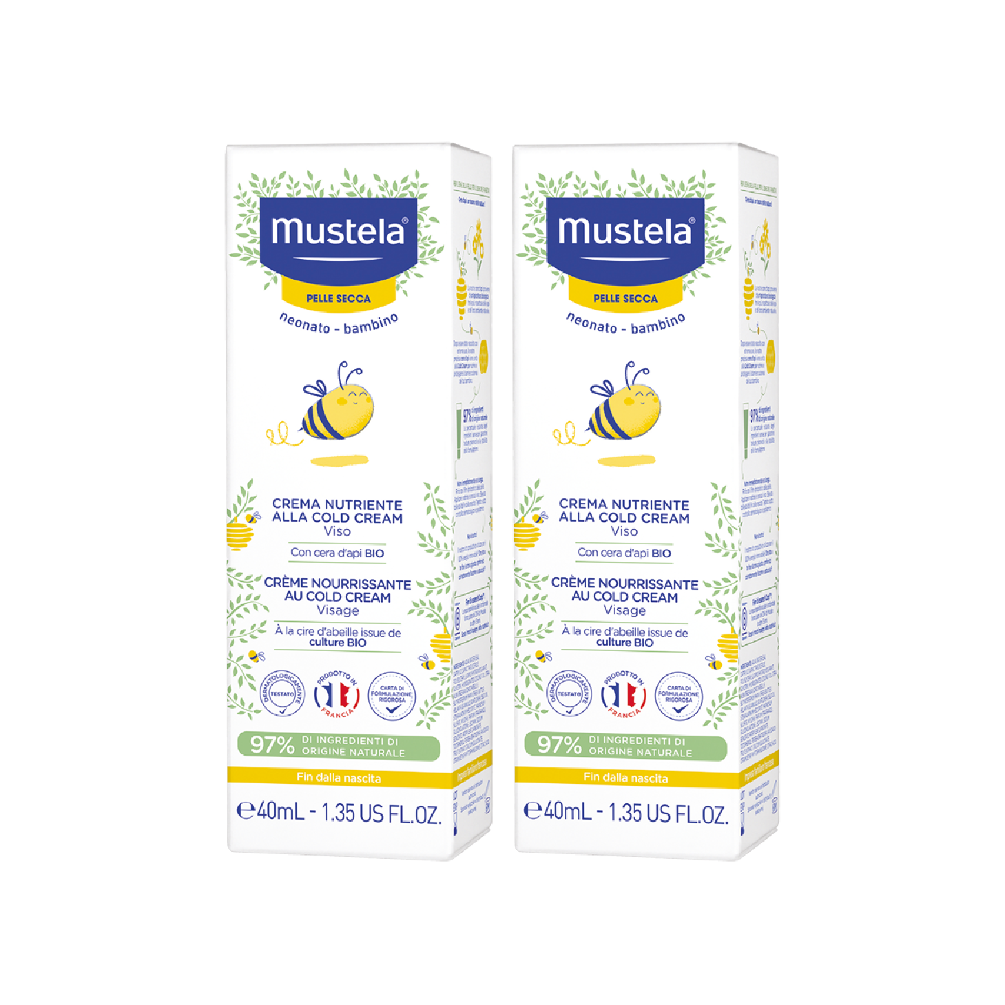 Mustela Creme Nutritivo Cold Cream 40ml x 2 Unidades