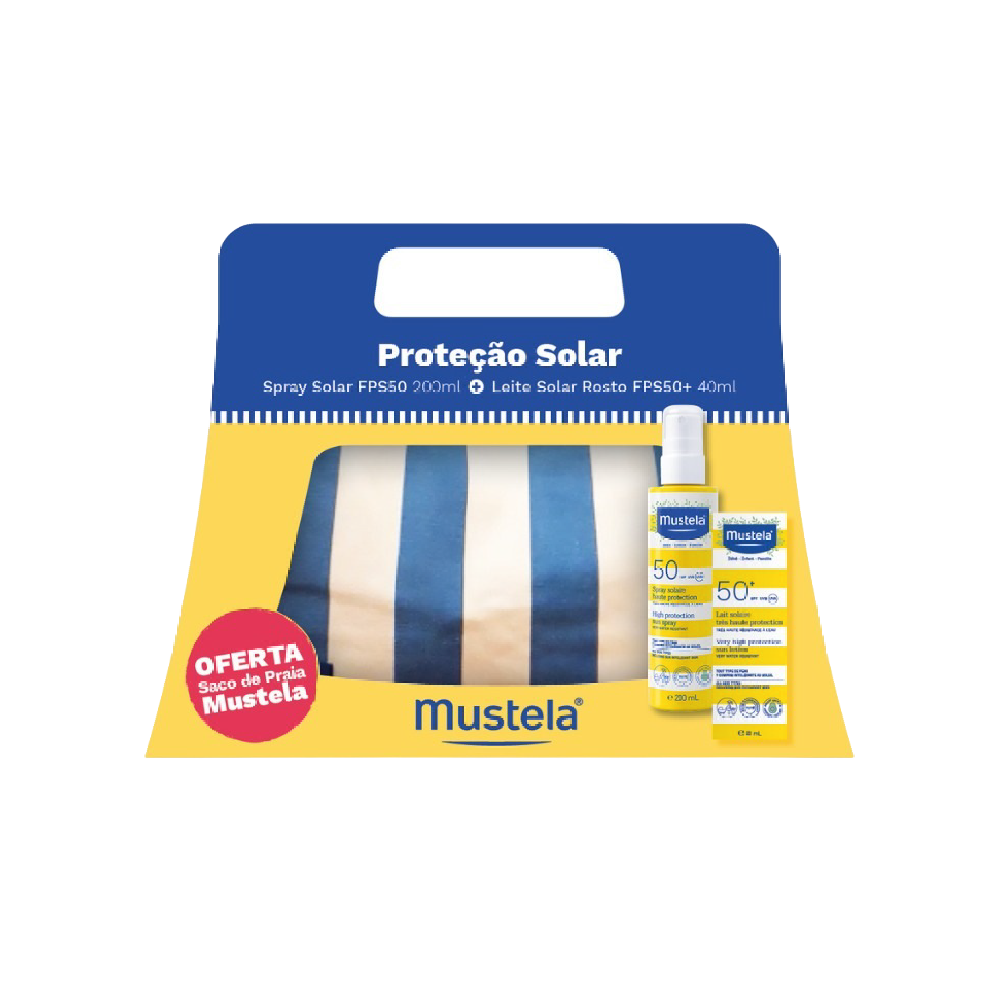 Mustela Pack Proteção Solar Corpo e Rosto FPS50 + Saco de Praia