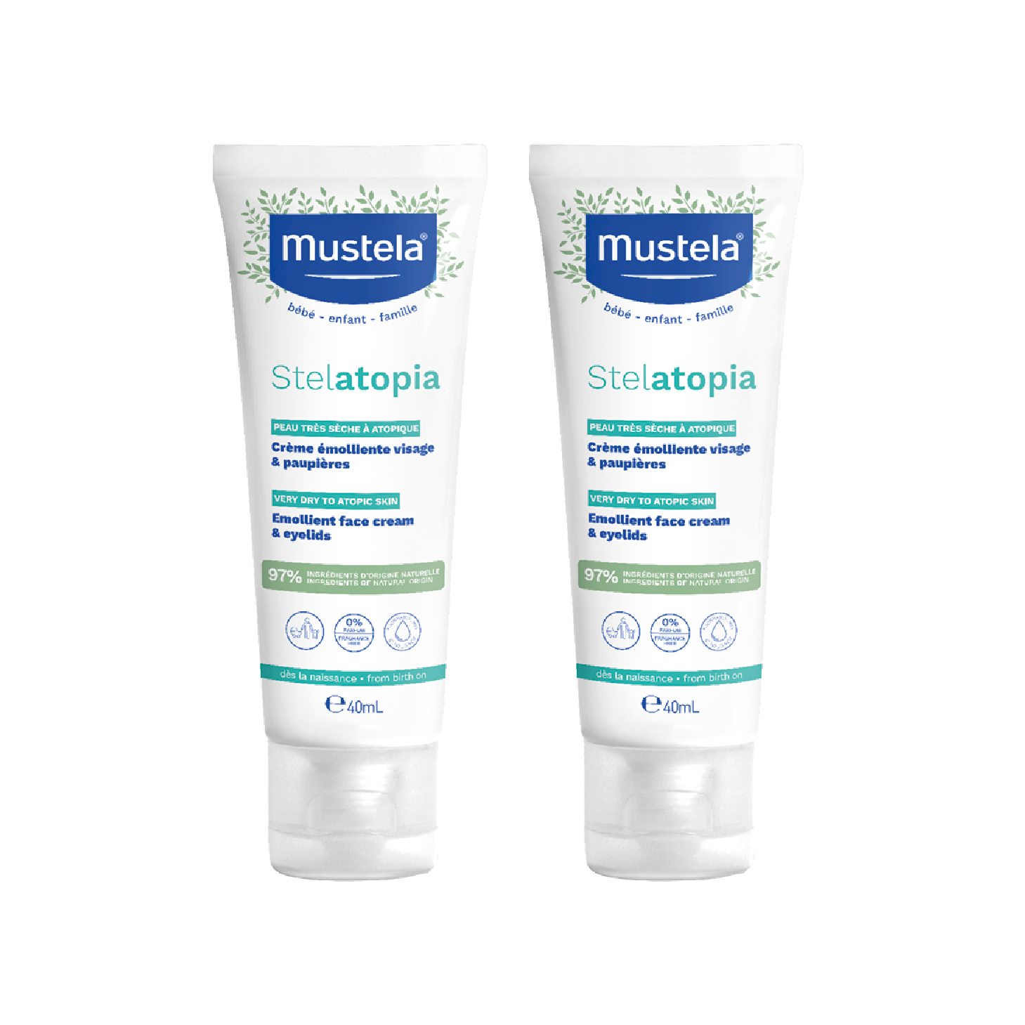Mustela Stelatopia Creme Rosto 40ml x 2 Unidades