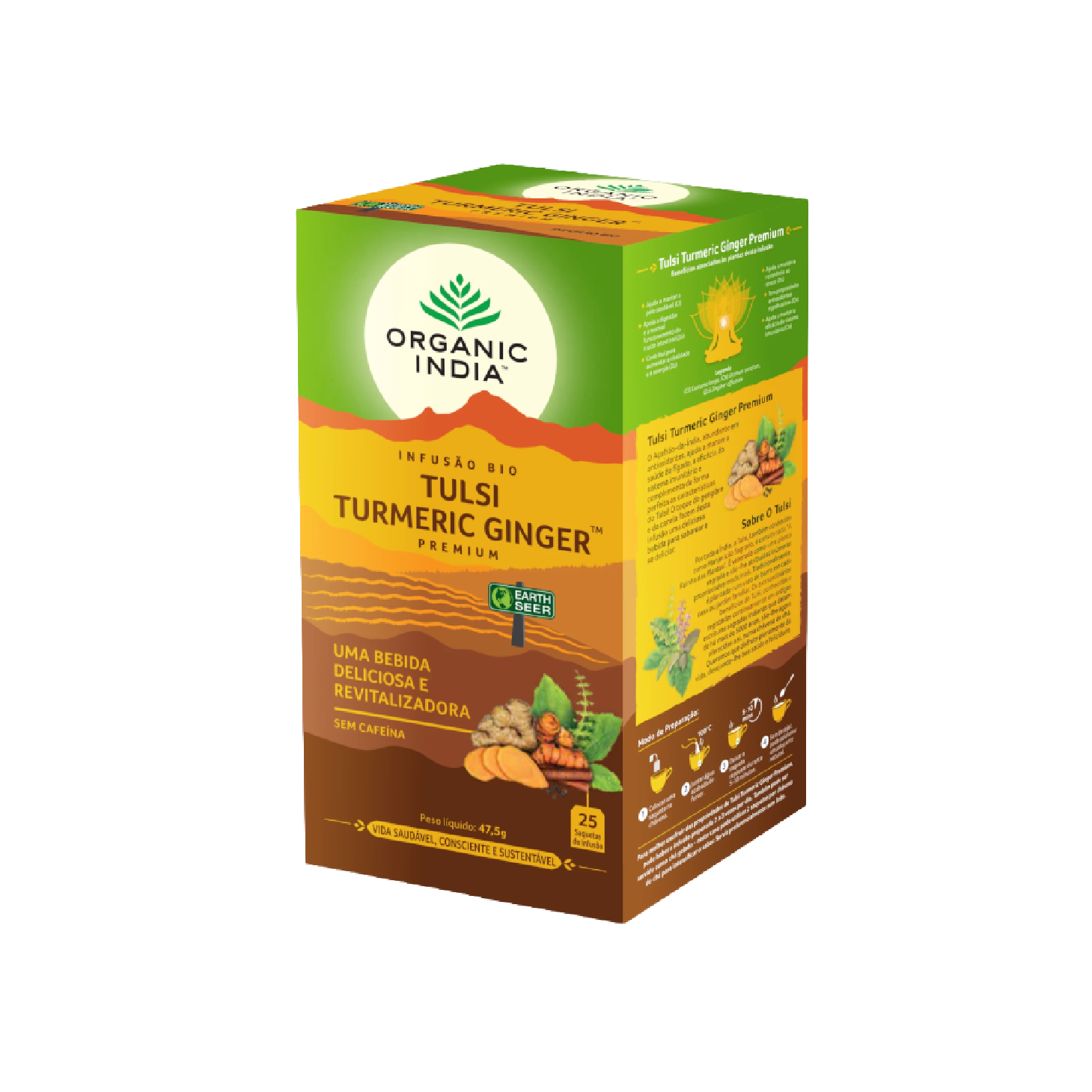 Tulsi, cúrcuma y jengibre de Organic India (25 sobres)