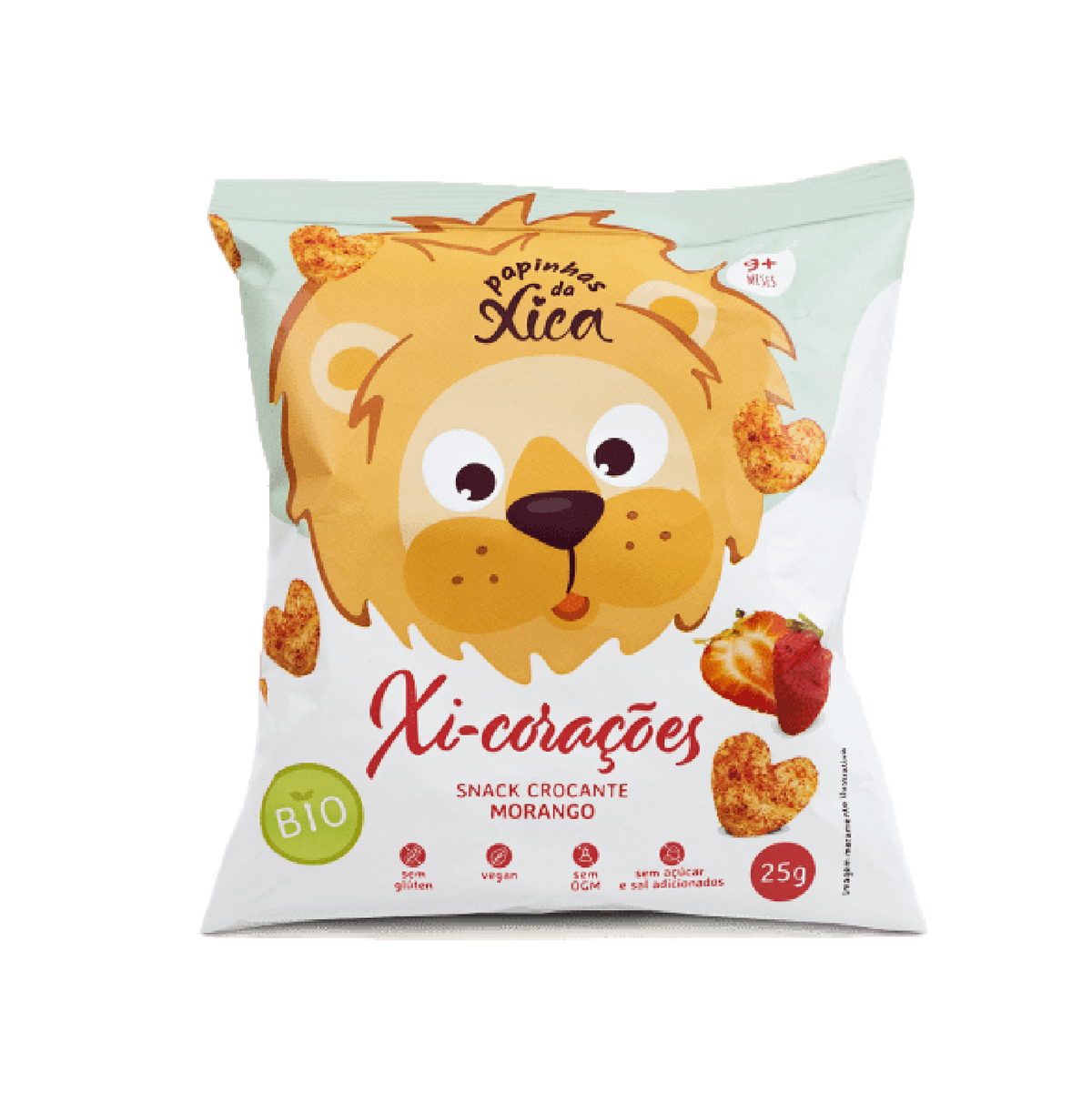 Papinhas da Xica Xi-Corações Morango 25g 9M+