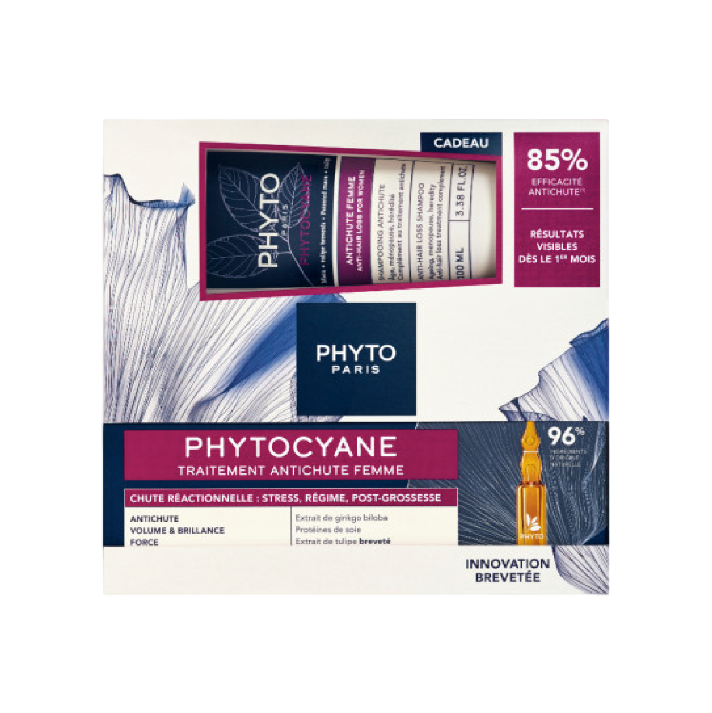 Phytocyane Mulher Antiqueda Reacional 5ml x12 + Champô 100ml