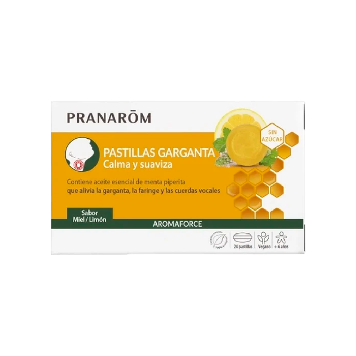 Pranarôm Aromaforce Pastilhas Garganta Mel e Limão x24
