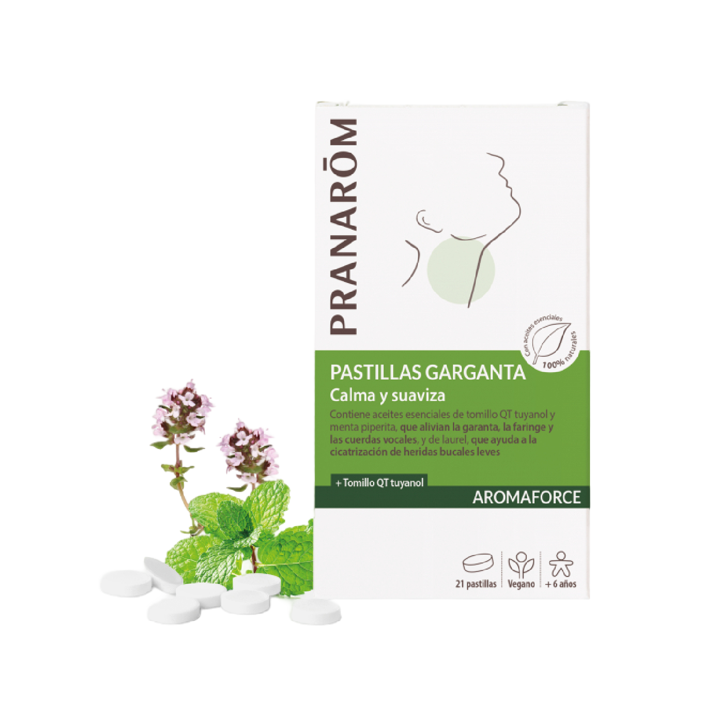 Pranarôm Aromaforce Pastilhas Garganta Suaves x21