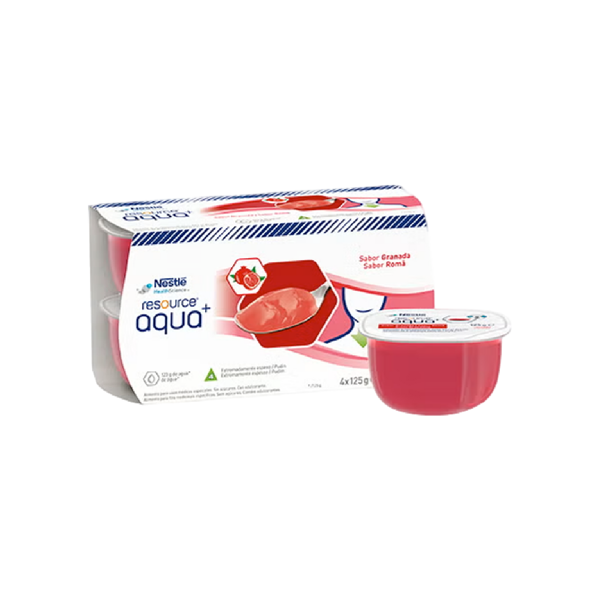 Agua en gel de granada Resource Aqua+ 125 g x 4 unidades
