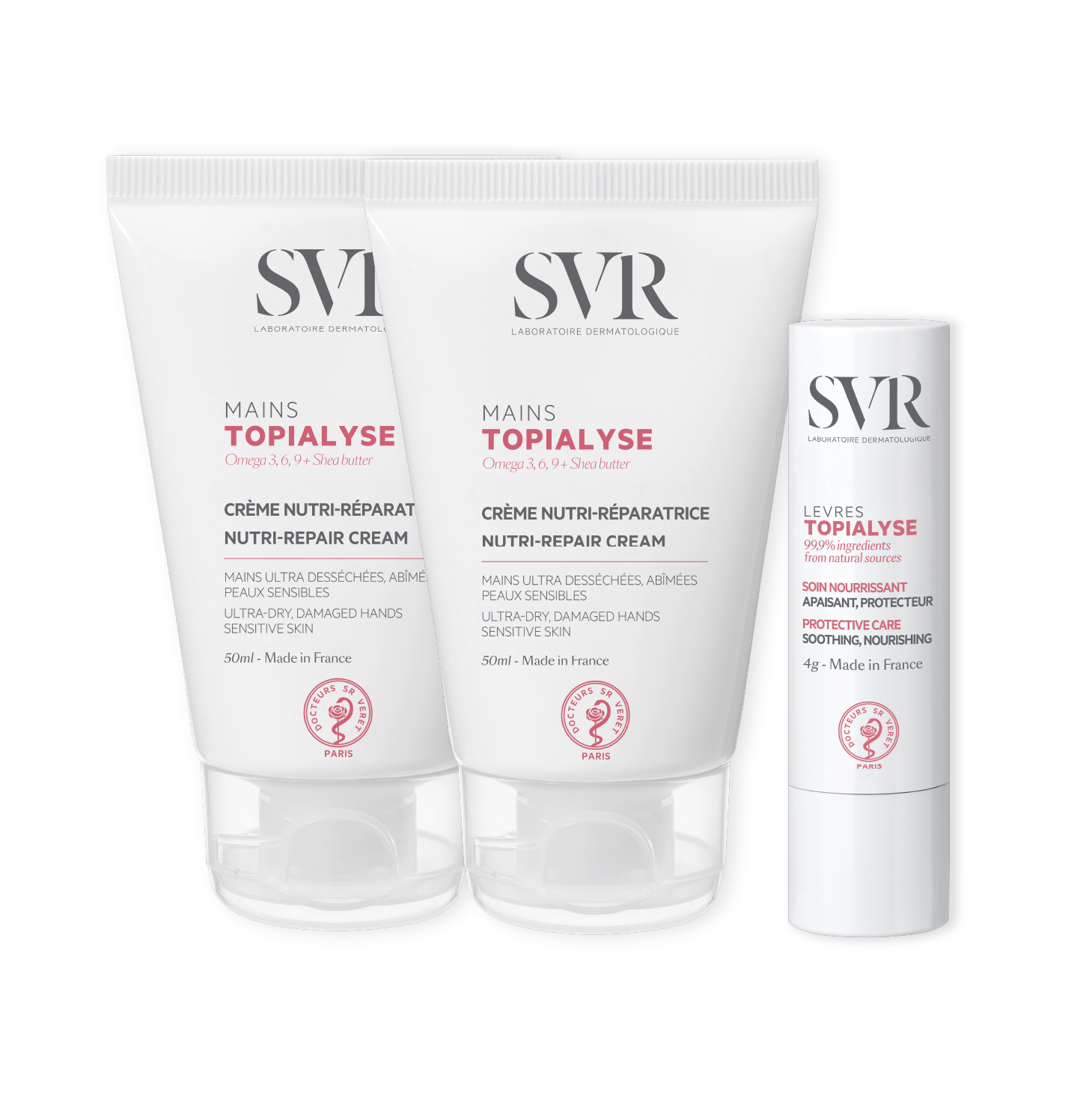 SVR Topialyse Creme de Mãos 50ml x 2 Unidades + Stick Labial 4g