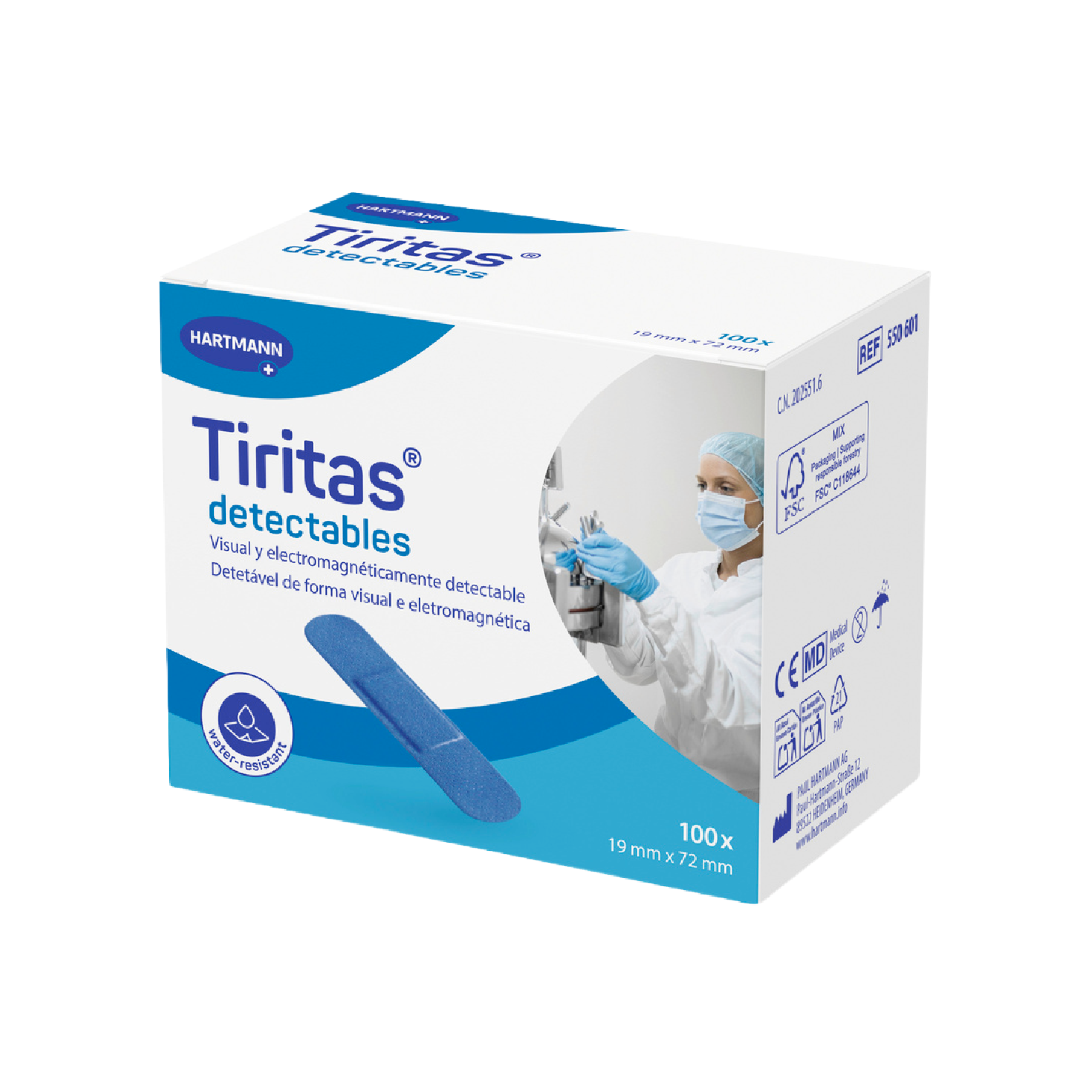 Tiritas Detectable Penos Rápidos 19x72mm x 100 Unidades