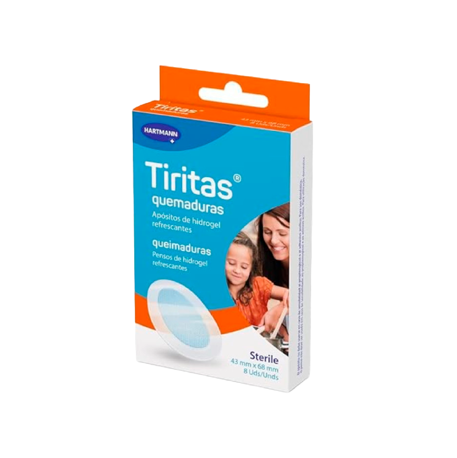 Tiritas Queimaduras Penso Hidratante 43x68mm x8 Unidades