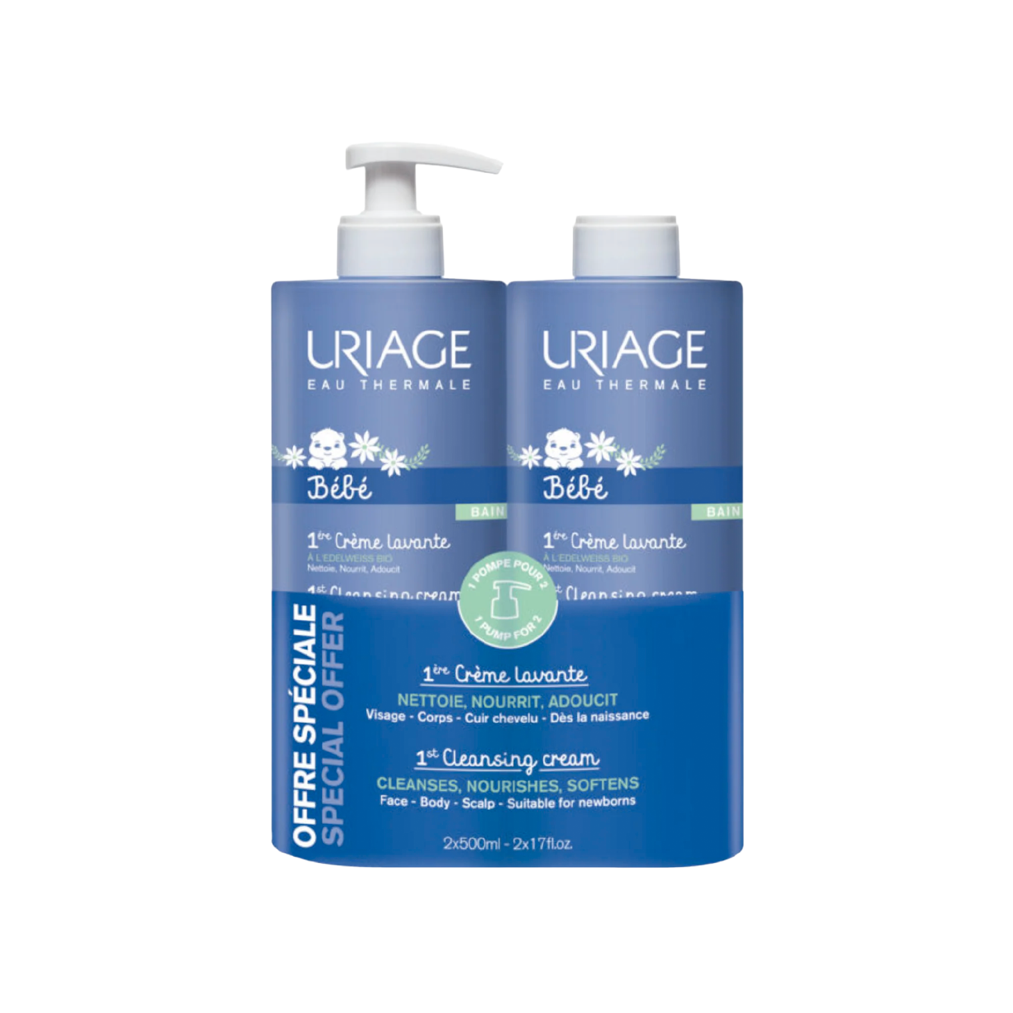 Uriage Bebé 1º Creme Lavante 500ml x 2 Unidades