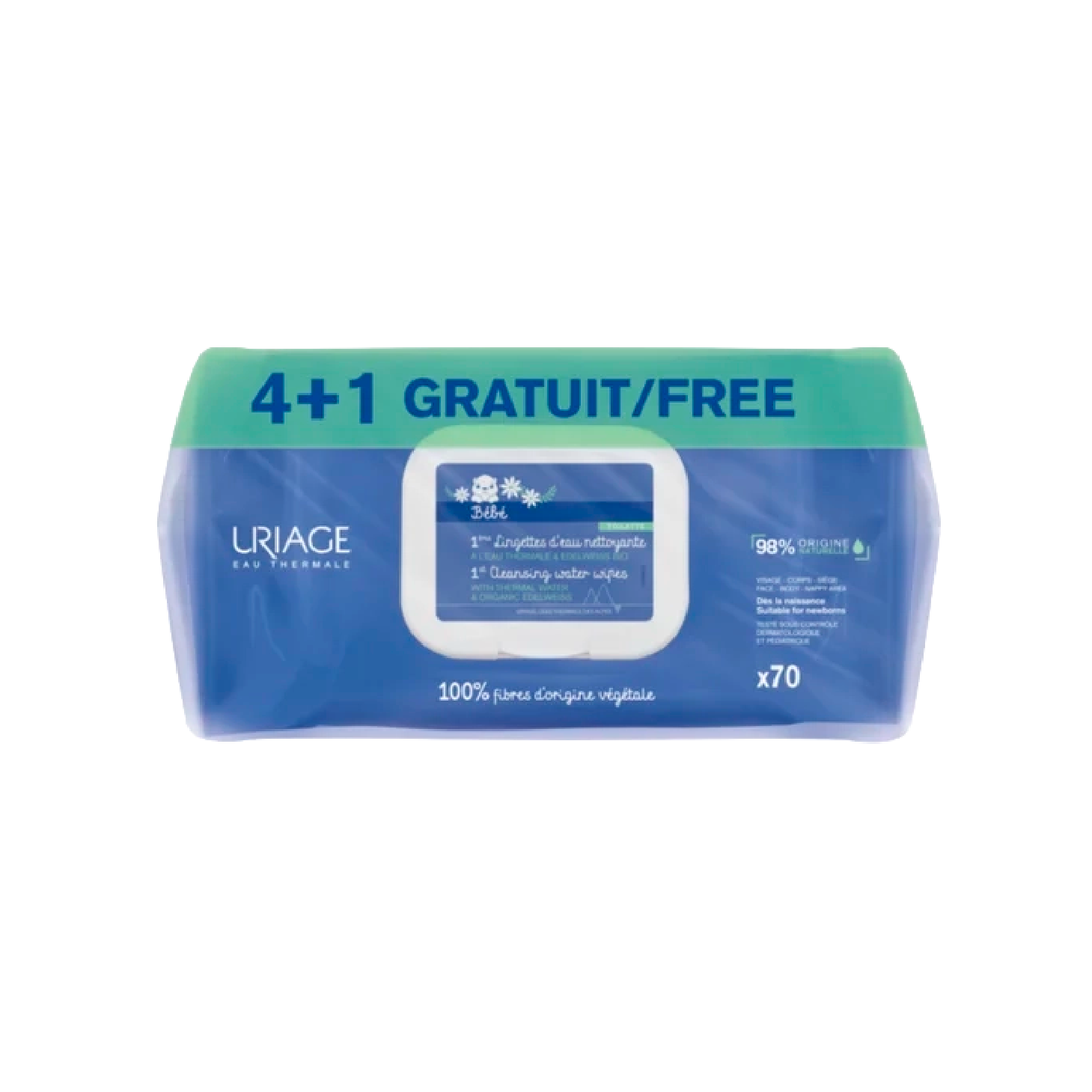 Uriage Bebé 1º Toalhetes Limpeza 70 x5