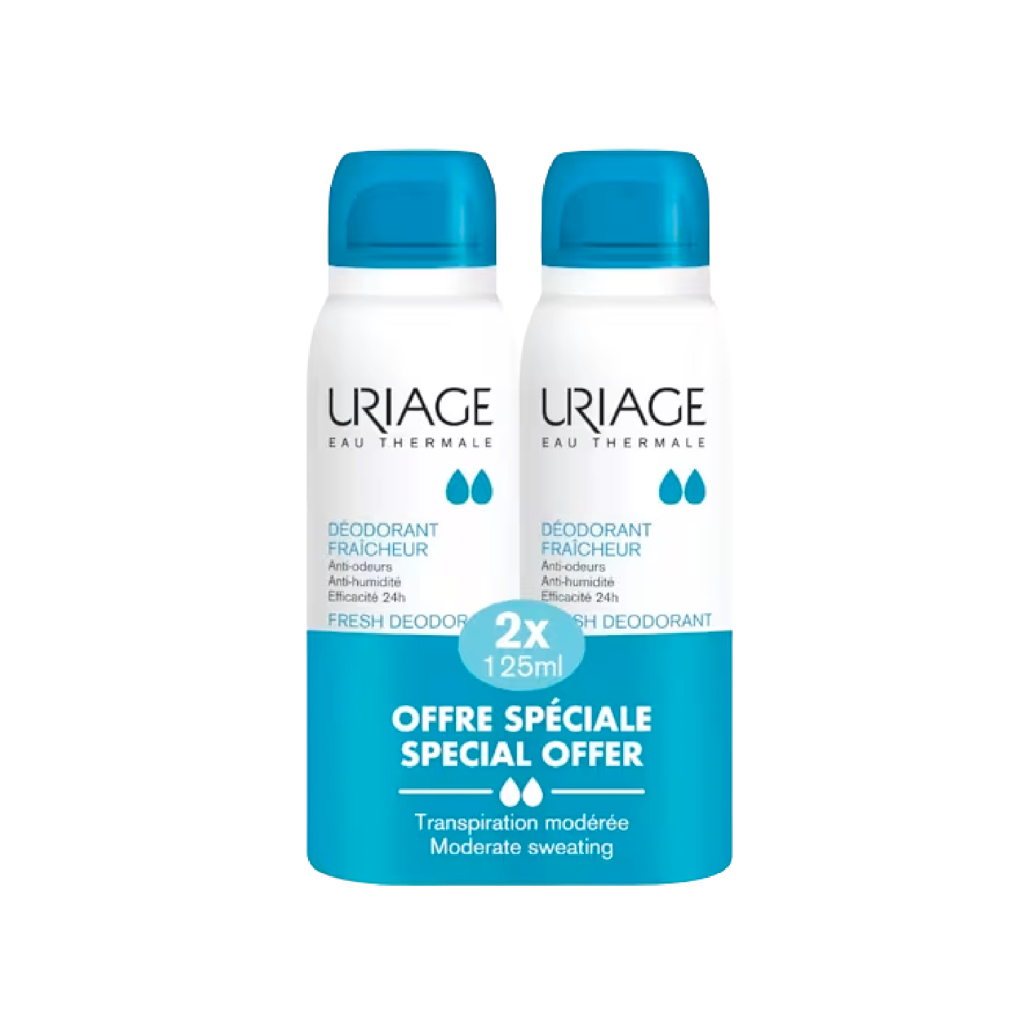 Uriage Desodorizante Spray Refrescante 125ml x 2 Unidades