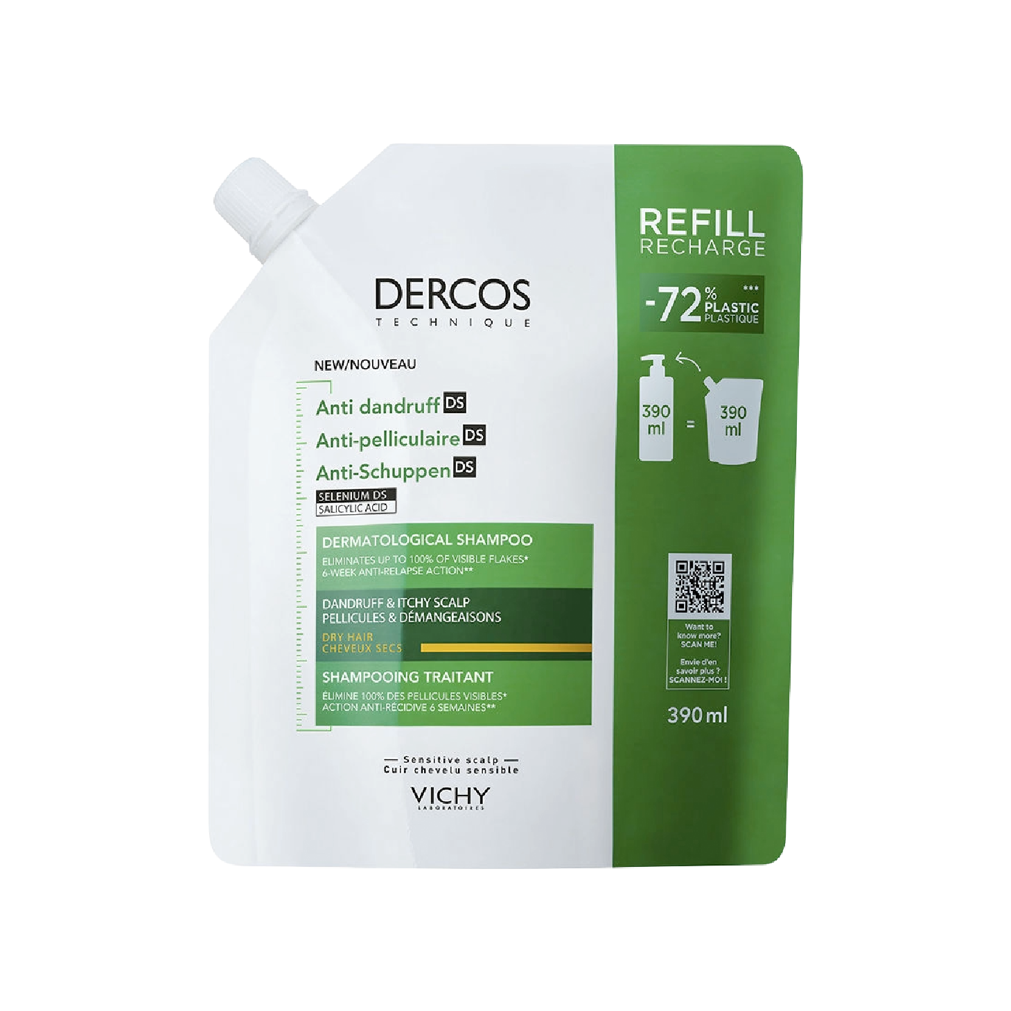 Vichy Dercos Anticaspa DS Champô Cabelo Seco Refill 400ml