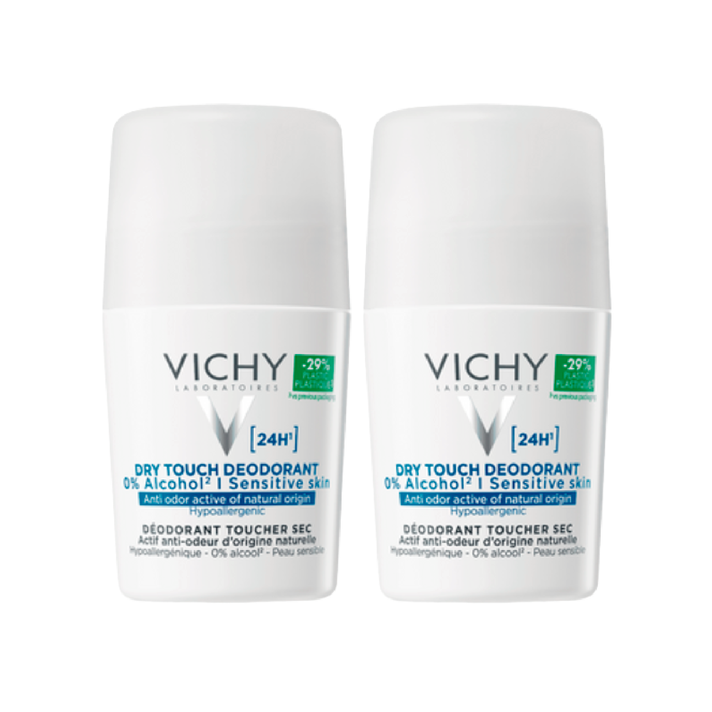 Vichy Desodorizante Toque Seco 24H Roll-On 50ml x2 Unidades