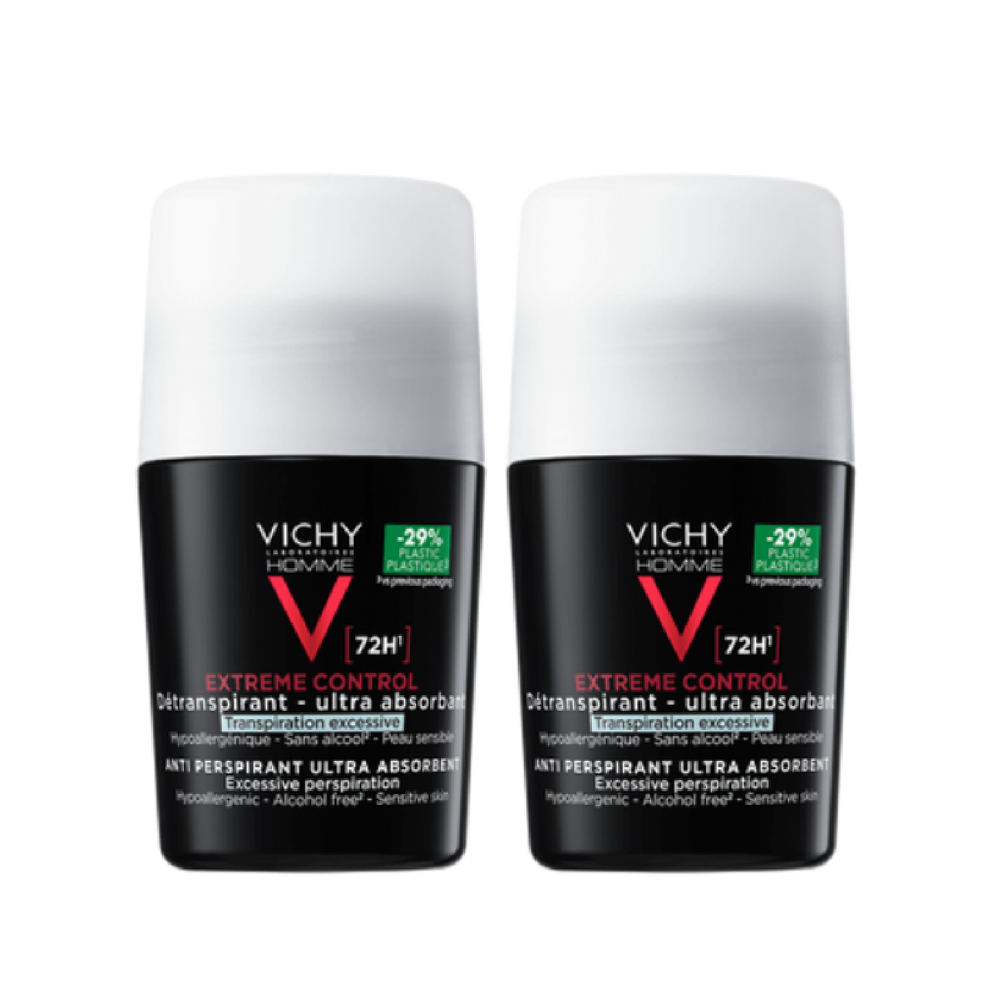 Vichy Homme Desodorizante Roll-On 72H 50ml  x2