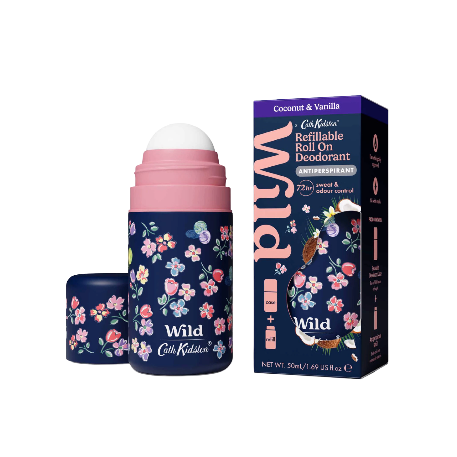Wild Roll-on Caixa Refill Coco e Baunilha