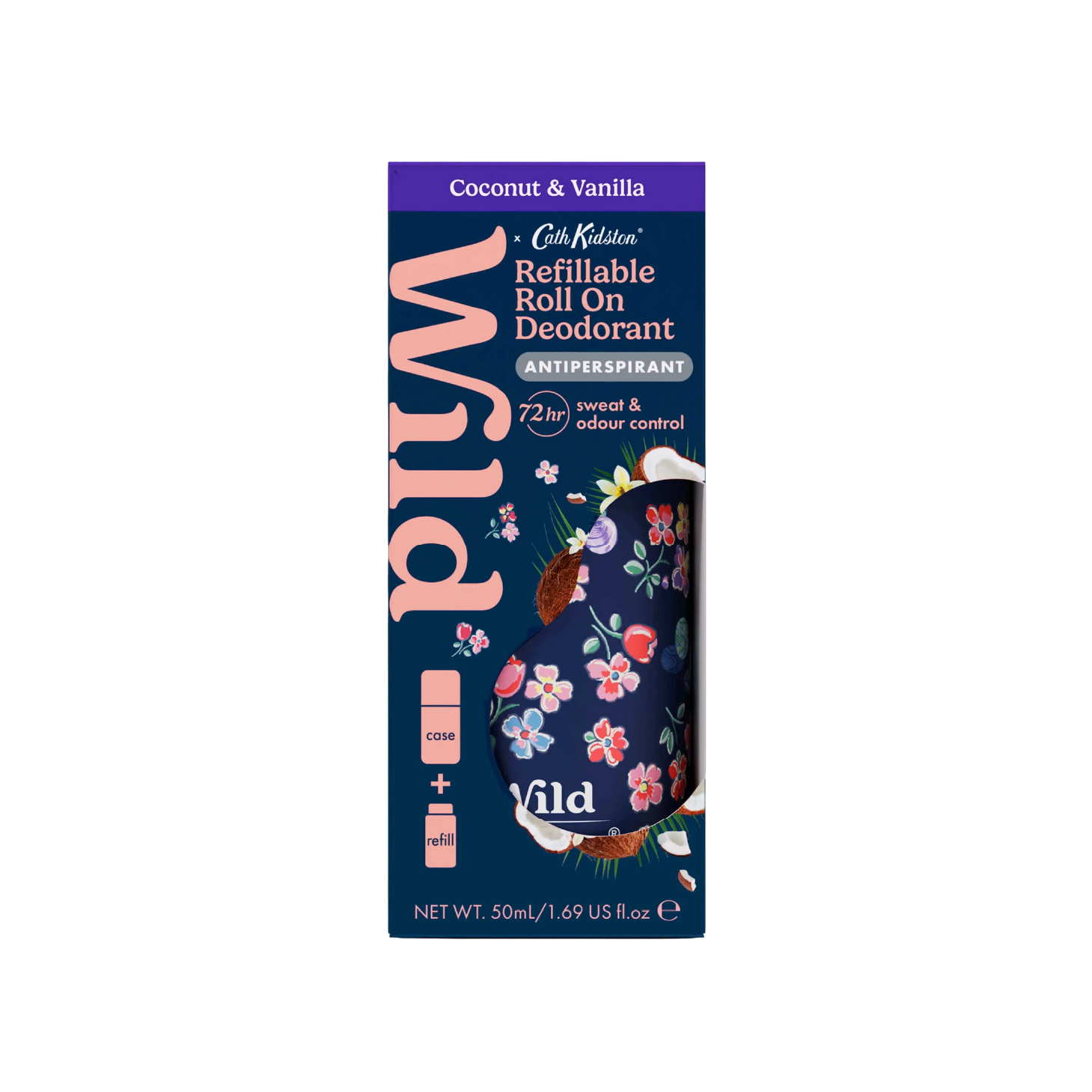 Wild Roll-on Caixa Refill Coco e Baunilha