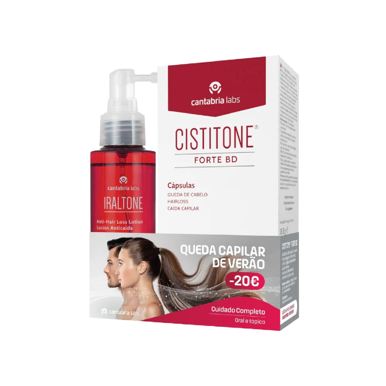 Pack com Cistitone Forte BD de 60 Cápsulas e Iraltone Loção de 100ml
